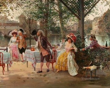 billet doux Spain Bourbon Dynasty Mariano Alonso Perez Oil Paintings